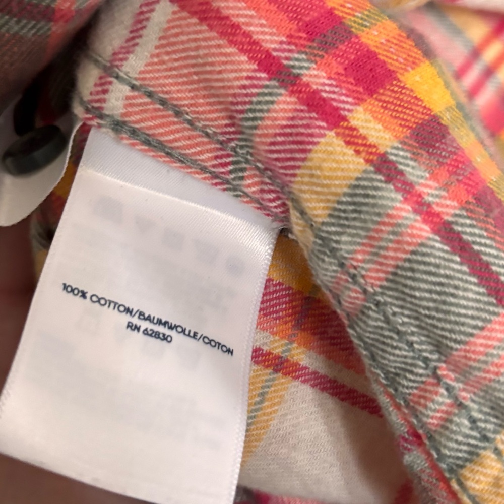 Lands End Boyfriend Fit Plaid Button Down Cotton Flannel Size 2X - Picture 10 of 12